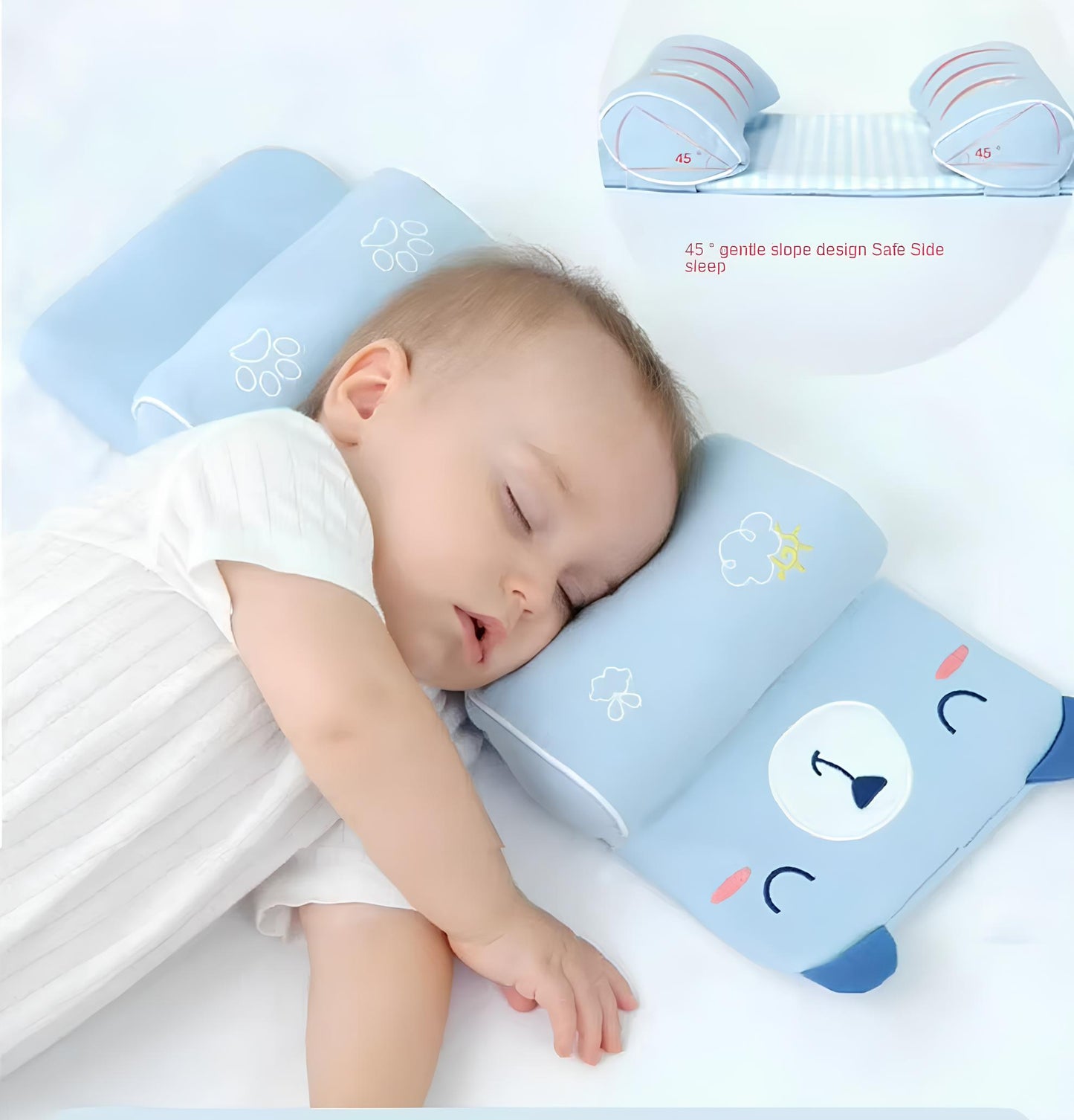 Orthopedic Baby Pillow – Flat Head Prevention & Neck Support (0–12 Months