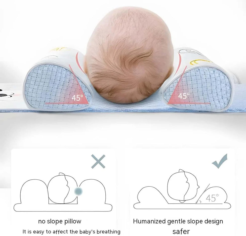 Orthopedic Baby Pillow – Flat Head Prevention & Neck Support (0–12 Months